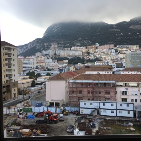 Construction outside window in Gibraltar